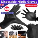 100-1000pcs Disposable Nitrile Gloves Black Mechanic Blend Powder Free Industry