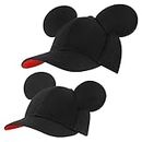 Disney Boys Baseball Cap, Mickey Mouse Ears Hat Daddy & Me Adjustable Toddler Caps 2-4 Or Girl Hat Ages 4-7, Black, 2-4 Years