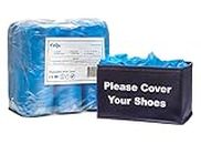 Yolju 300 Pack Disposable Shoe Covers with a Bonus Small Storage Box | Waterproof, Non Slip, Durable CPE Material
