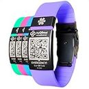 Smart Medical ID Bracelet | Scan QR Code to View Entire Health Profile - Update Anytime | Free Profile | Medical Alert for Men, Woman, Kids | One Size Fits All | MyQRMed - Medical IDs, Reinvented. (Purple)