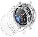 M.G.R.J® Tempered Glass Screen Protector with Transparent Case Cover for Samsung Galaxy Watch 4 (46mm)