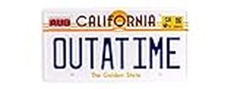 ASVP Shop Back To The Future OUTATIME License/Number Plate Marty Mcfly Delorean Movie Prop