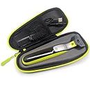 VINISO Trimmer Carrying Case Compatible with Philips QP2525 OneBlade Electric Trimmer Hard EVA Shaver Box for Travel (Only a Case, Green & Black)