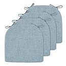 GIANTEX Non-Slip Chair Cushions Set of 4 for Dining Chairs Memory Foam Chair Pads with Ties for Kitchen Bedroom Living Room & Dining Chairs (16x16x2 Inches, Blue)