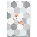Baby Brielle - Alfombrilla de juegos entrelazada para bebés y niños pequeños para jugar en gris y Blanco, 4x6