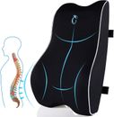 Lumbar Support Back Cushion for Office Chair Car Seat Computer Game, Memory Foam