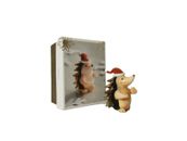 Pier 1 Imports Hedgehog with Sant Hat - Hand Blown Christmas Ornament with Box