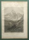 Gravure (Vers 1860) Le Mont Viso. ITALIE