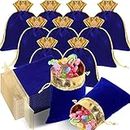 Frienda 30 Pcs 6 x 5 Inch Velvet Drawstrings Gift Bags Jewelry Pouches Drawstring Candy Bags Velvet Party Favors Present Bag for Wedding Candy Birthday(Blue)