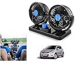 KOZDIKO 12V DC Electric Car Fan for Dashboard 360 Degree Rotatable Dual Head Car Auto Powerful 2 Speed Cooling Air Fan For All Cars