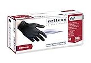 Reflexx R67/XXL sans poudre Gants en nitrile gr 5.5, taille XXL, Noir (Lot de 100)