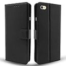 Pikkme iPhone 6 / 6s Flip Case Leather Finish | Inside TPU with Card Pockets | Wallet Stand and Shock Proof | Magnetic Closing | Complete Protection Flip Cover for iPhone 6 / 6s (Black)
