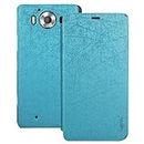 Heartly Luxury PU Leather Flip Stand Back Case Cover for Microsoft Lumia 950 - Power Blue