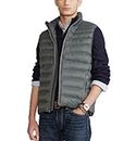 Polo Ralph Lauren Mens Big and Tall Packable Down Puffer Vest (Small, Gray)