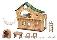 Calico Critters Lakeside Lodge Gift Set, Collectible Dollhouse with Figures, Furniture and Accessories, Pink