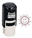 Happy Sun - ExcelMark Round Self-Inking Teacher Stamp - Red Ink