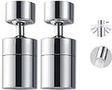 Turbid Kitchen Sink Faucet, 360° Swivel Aerator Head, Sprayer Attachment, Faucet Extender for Taps, Ideal Faucet for Bathroom Tap (Pack of 2)