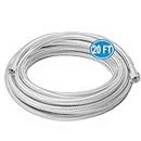 Refrigerator Water line - 20 FT Premium Stainless Steel Braided Ice Maker Water Hose,Food Grade PEX Inner Tube Fridge Water Line with 1/4" Fittings for Refrigerator Ice Maker