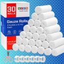 30 Pack Gauze Rolls Bandages 4 in x 4.1 Yards Premium Medical Supplies & First