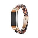 Ayeger Resin Band Compatible with Fitbit Alta/Alta HR/Ace,Women Men Resin Accessory Rose Gold Buckle Band Wristband Strap Blacelet for Fitbit Alta/Alta HR/Ace Smart Watch Fitness(Tortoise)