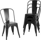 FDW Metal Dining Chairs Set of 4 Indoor Outdoor Chairs Patio Chairs Kitchen Met