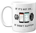 Stuff4 Mug for Cyclists/Runners - If It's Not On, It Didn't Happen - Funny Cycling Mug, Gift for Runner, Novelty Running Mug, Gift for Cyclist, Triathlon Gifts, Fitness Gifts for Men & Women