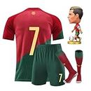 URAISEUS #7 Boys' Soccer Jerseys Sports Team Training Uniform Boys and Girls Youth Shirts and Shorts Set (10-11years)