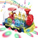 Baby Toys Car 1 2 3 Year Old Boys Girls, Light up Transparent Train Toy Toddlers