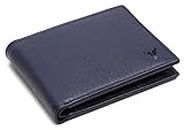NAPA HIDE Blue Leather Wallet for Men I Handcrafted I 4 Credit/Debit Card Slots I 2 Currency Compartments I 1 Transparent ID Window