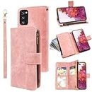 Compatible with Samsung Galaxy S20 FE Gaxaly S 20 FE 5G UW 6.5 inch Wallet Case and Premium Vintage Leather Flip Card Holder Stand Cell Phone Cover for Glaxay S20FE5G S20FE 20S Fan Edition4G G5 Pink