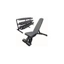 5-100 lb. Dumbbell Set w/ Storage Rack and Adjustable Weight Bench