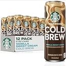 Starbucks Cold Brew Coffee, Vanilla Sweet Cream, 11 fl oz Cans (12 Pack), Premium Coffee Drink, Iced Coffee