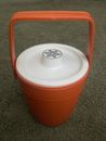 Vintage RUBBERMAID Ice Bucket w/ Lid & Handle Orange #2260 Cooler I3 Camping!