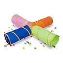 Meero London Kids Play Tunnels,4 Ways Indoor Outdoor Crawl Through Tunnel For Kids Dog Toddler Babies Children-Multi Colour