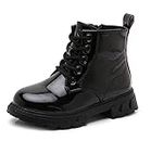 Boys Girls Combat Boots Ankle Boot Lace up Fashion Walking Hiking Black Size 5.5 Toddler