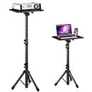DECOSIS Projector Stand Tripod from 23" to 46", Laptop Tripod Stand Height Adjustable with Gooseneck Phone Holder, Laptop Floor Stand for Office, Home, Stage, Studio, DJ Racks Holder Mount