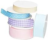 KitchenCraft SDIRIBBON01 Sweetly Does It Cake Ribbon, Fabric, Multi Colour, Set of 5 Pastel Ribbons for Crafts, Cakes and Gifts