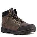 NAUTICA Mens Hiking Work Boots Ankle High Outdoor Trekking High Top Shoes, Olive Brown Pebbled, 8