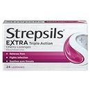 Strepsils Extra Cherry Throat & Pain Relief Lozenges 24 Pack