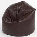 Hometex Brown Faux Leather Classic Beanbag Cover Bean bag Chair (Cover Only)