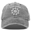 DALIX Captain Hat Sailing Baseball Cap Navy Gift Boating Men Women Black Vintage