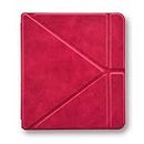 kandouren Case Cover for Kobo Sage 2021 Ereader with Auto Sleep Smart Function,Lightweight Slim Leather Cover(Rose Red)