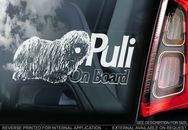 PULI Car Sticker, Hungarian Herding Dog Window Sign Bumper Decal Gift Pet - V01