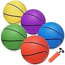 Iyoyo Mini Basketballs, 5 Pack 6" Basketball Set with Pump Durable PVC Basketballs for Mini Basketball Hoop for Toddlers Kids Teenagers for Pool, Indoors, Outdoors