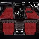 AutoZing 7D Premium Custom Fitted Car Mats for Volvo XC-60 (2017) - Black Red