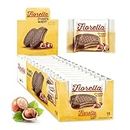 Fiorella Crunch Wafer Cookies - Delicious Chocolate Covered Crispy Thin Wafers with Layers of Hazelnut Cream Filling, Individually Wrapped, Perfect for Snacks, (Pack of 18)