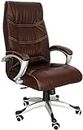 Mezonite Leatherette Office Chair, High Back Ergonomic Home Office Executive Chair with Spacious Cushion Seat & Heavy Duty Metal Base (Brown)