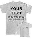 Business Custom T Shirts Company Uniforms Add Your Text and Number - Front & Back Ultra Soft Unisex Cotton T Shirt HeatherGray