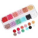Wiosny 600pcs Tiny Plastic Buttons 4mm 2 Hole Mini Resin Round Button for Dolls Clothing Sewing Accessories DIY Hand Sewing AIDS Doll Clothes (4mm①, 12 Colors Mixed 600pcs)