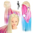Real Hair Head Practice Hairdressing Training Mannequin Doll Model with Clamp AU